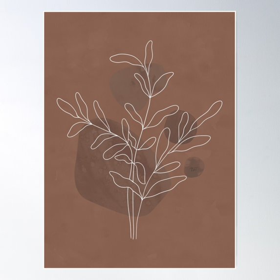Minimalist Illustration In Warm Earth Colors Poster Wall Art, Modern Wall Decor For Living Room Bedroom, 8x12 UNFRAMED