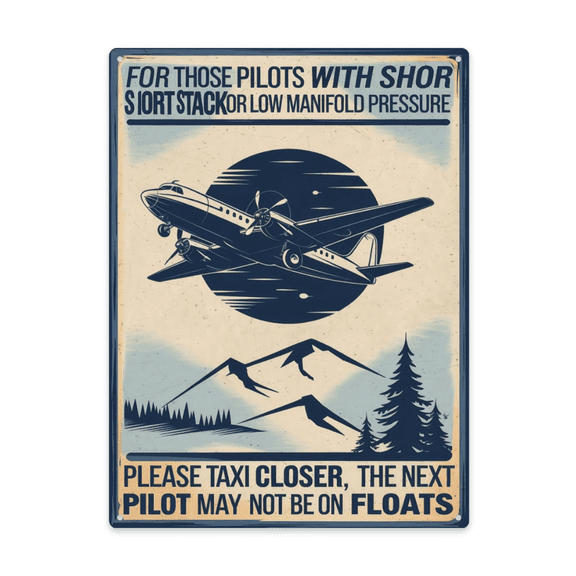 Minimalist Indoor Wall Decor Focused On For Those Pilots With Short Low Manifold Pressure 12X16 Inch Metal Sign Home Office Wall Decor Retro Home Wall Decor Accent Indoor Decorative Wall Art