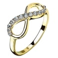 thumbnail image 1 of Minimalist Infinity Anniversary Ring Gold PVD Stainless Steel CZ Promise Band, 1 of 5