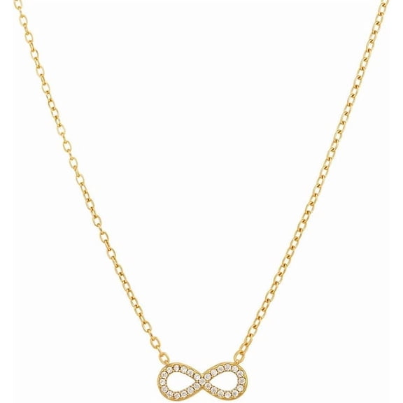 Minimalist Infinity Pendant Necklace for Women Gold-Tone Stainless Steel Chain Cubic Zirconia Stacking Chains Choker Dainty Jewelry