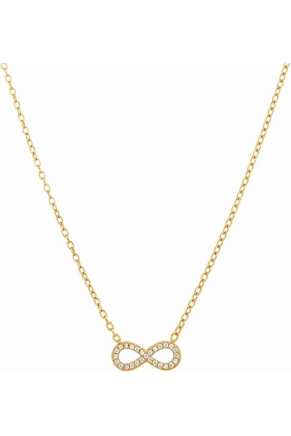 Minimalist Infinity Pendant Necklace for Women Gold-Tone Stainless Steel Chain Cubic Zirconia Stacking Chains Choker Dainty Jewelry