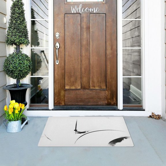Minimalist Ink Art Versatile Absorbent Door Mat, Non-Slip, Easy to Clean 32''x20''