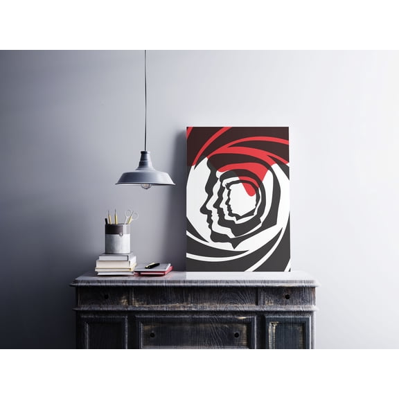 Minimalist James Bond 007 Barrel Character Head Shots Poster