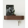thumbnail image 1 of Minimalist Key Hook Design from Berlin | Modern Key Holder Wall Mount with Wooden Shelf | Key Rack for Wall as Entryway Organizer | Walnut, 1 of 6