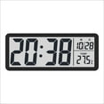 thumbnail image 1 of Minimalist LCD Wall Clock - Digital Clock with Temperature Display for Living Room/Bedroom, Silent Night Light, Battery Powered (Not Included), Modern Home Decor, 1 of 9