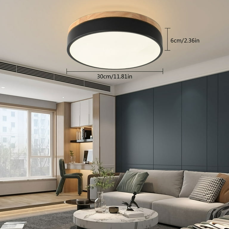 Minimalist LED Ceiling Light Wood Style Flush Mount Ceiling Light