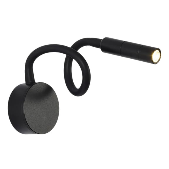 Minimalist Lamp Flexible Sconces Fixture Bedside Reading Lamp Wall Night Lights for Hotel Indoor Bedroom - Blk