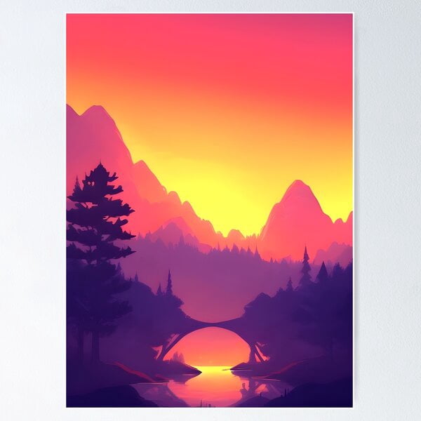 Photo inspiration: Visual Reference: Minimalist Landscape Mountain Trees Prints A Unique And Eye Catching