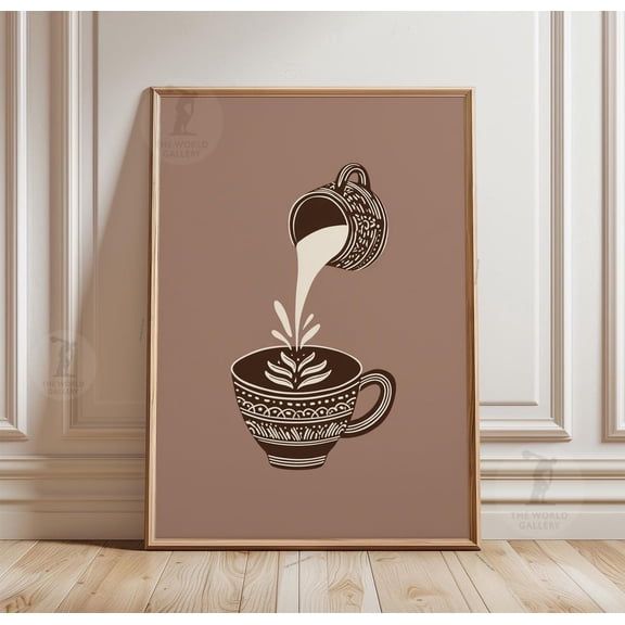 Minimalist Latte Art Coffee Poster