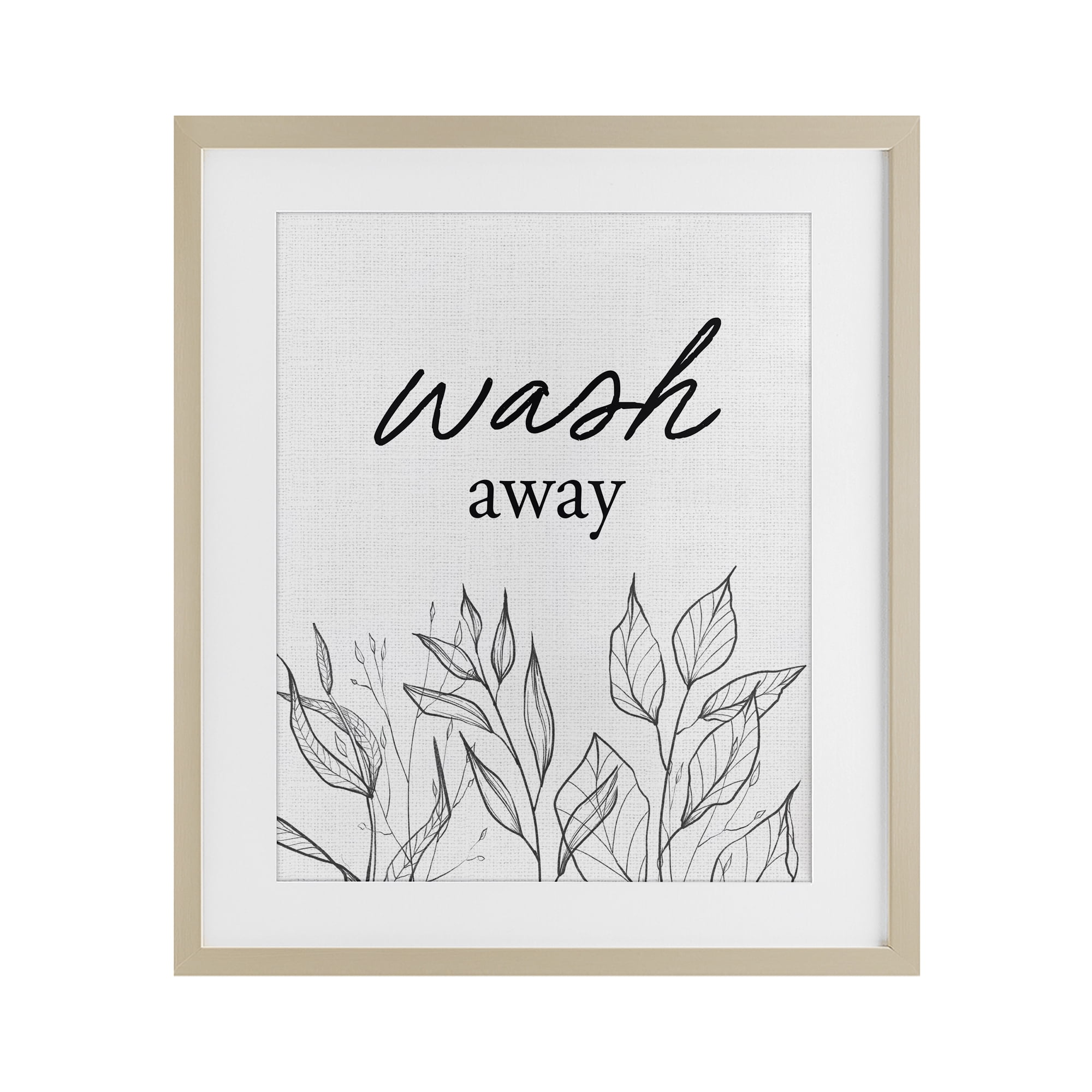 Minimalist Leaves Wash Away Birch Framed Print Under Glass, design by Lettered and Lined