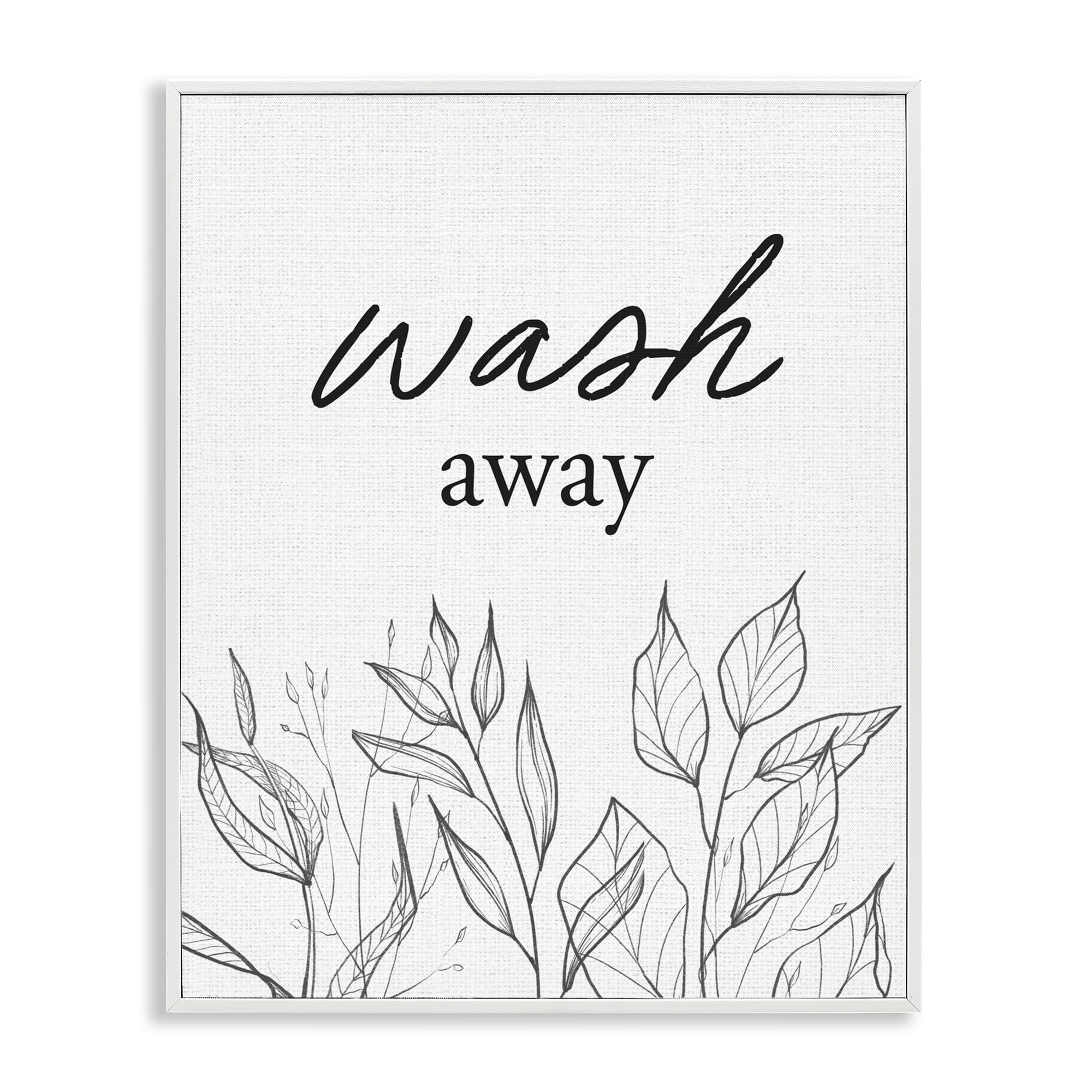 Minimalist Leaves Wash Away White Framed Giclee Art, design by Lettered and Lined