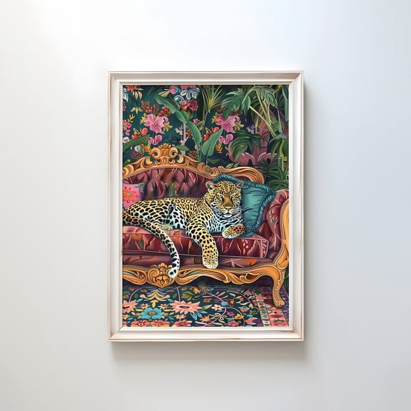 Minimalist Leopard Maximalist Jungle Decor Art Print Unframed Paper Print