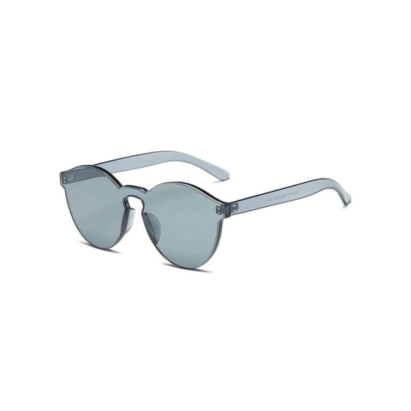 Minimalist Light Gray Transparent Square Sunglasses - Gradient Gray Lens UV Protection Stylish Casual Eyewear
