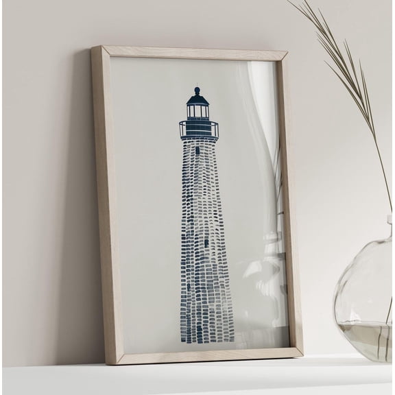 Minimalist Lighthouse Line Art Wall Art, Beach House Decor, Unframed Canvas Size 12x18