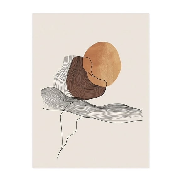 Minimalist Line Art - Line Drawing Unframed Wall Art Print 5 x 7 inches