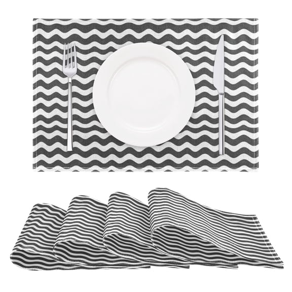 Minimalist Line Art Reversible Placemat Set of 4 Non Slip Coffee Mats 18x12 Inch for Dining, Kitchen, Coffee