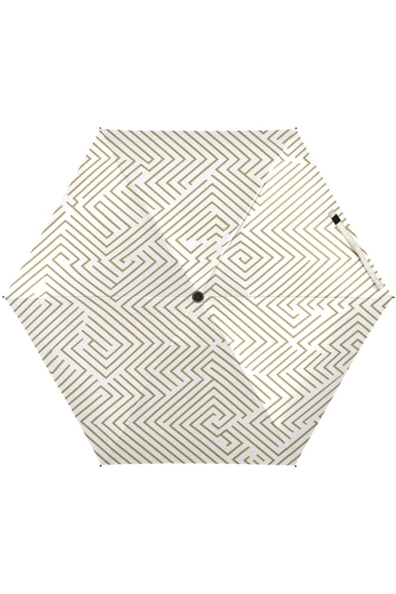 Minimalist Line Design Umbrellas for Sun Auto Open Close UV50+ Waterproof 5-Fold Compact Fiberglass Frame