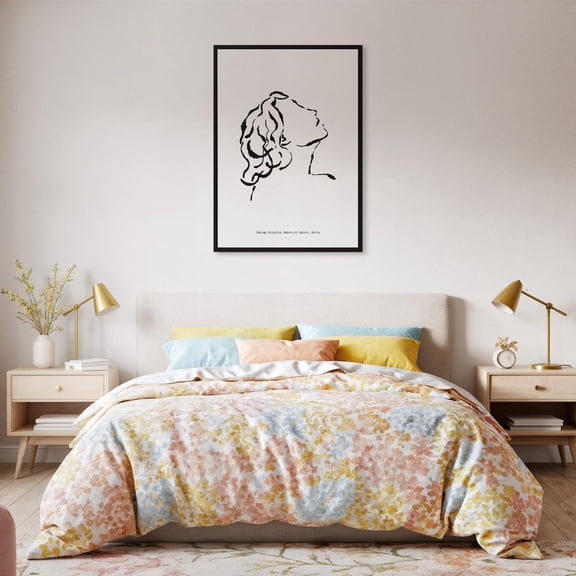 Minimalist Line Drawing Female Face Poster Elegant Black And White Wall Art Portrait Sketch For Modern Feminine Interiors Design1 Poster, Unframed Size 8x12