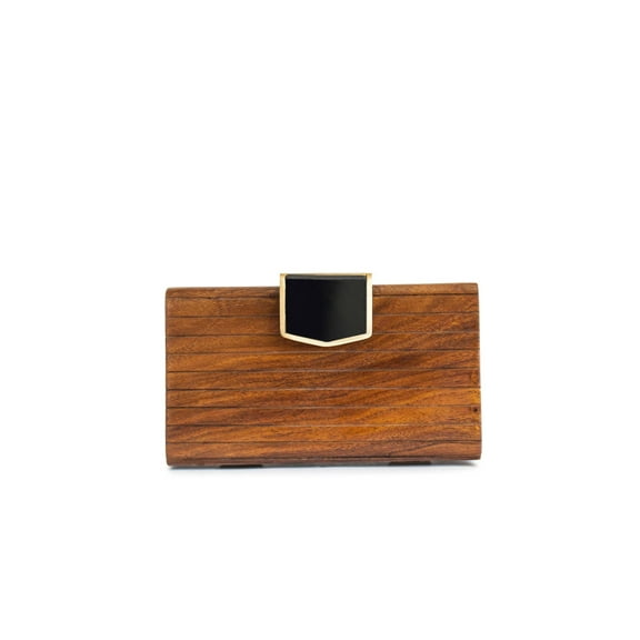 Minimalist Lined Wooden Box Bag