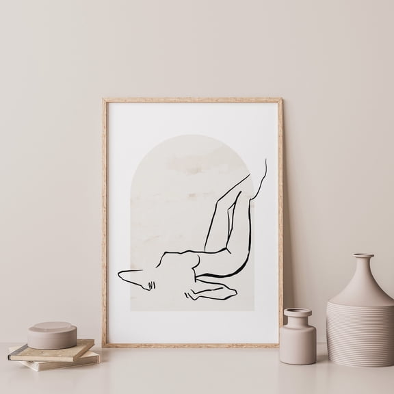 Minimalist Lines Art, Woman Body Line Art, Neutral Female Figure Print