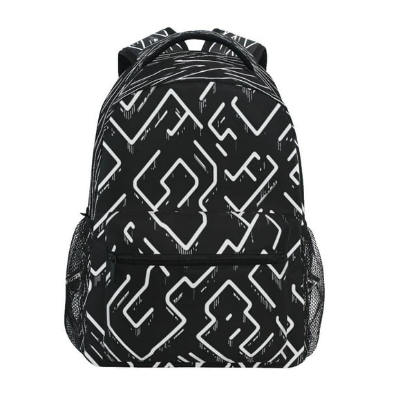 Minimalist Lines Pattern Stylish Large Backpack 15L Self-Standing Durable Twill for School, Office and Travel Use