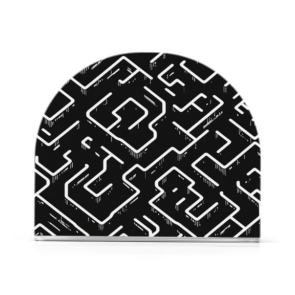Minimalist Lines Pattern Thick U Shape Acrylic Napkin Holder Non Slip Space Saving for Kitchen