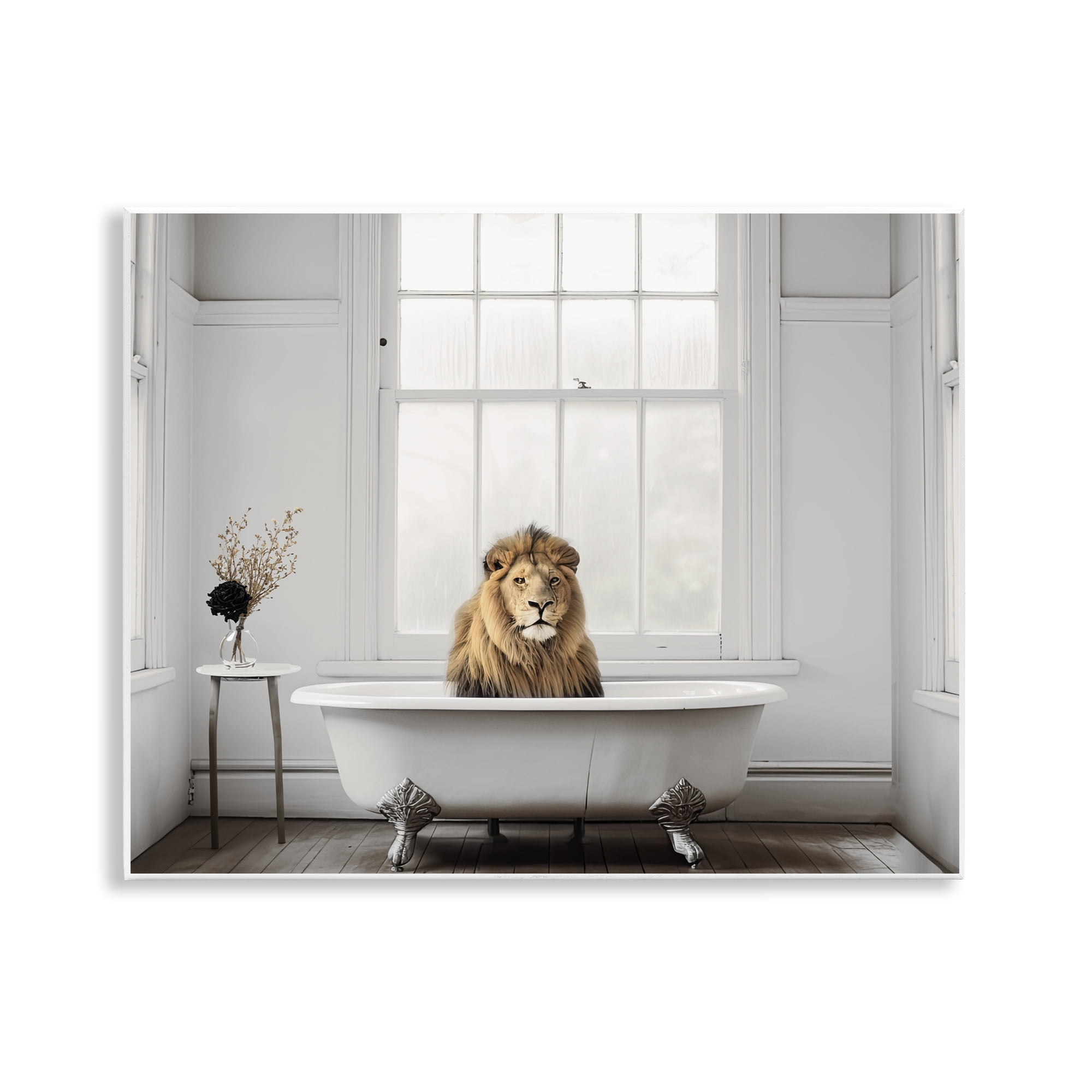 Minimalist Lion Bathtime Wall Plaque Art, design by Sasha