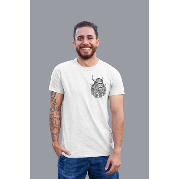 Minimalist Logo Viking Warrior Lion Tee, Odin Viking Shirt, Animal Print Unisex Tee, Vikings T-Shirt, Valhalla Tee, Norse Mythology Gift