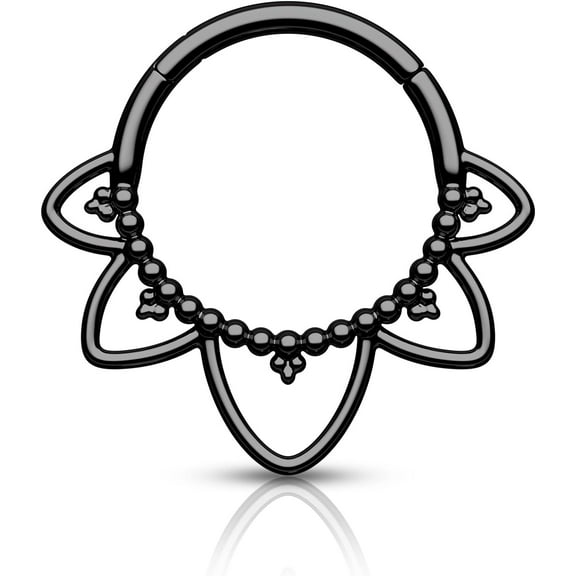 Minimalist Lotus G23 Solid Titanium Septum Rings 16G Flower Septum Jewelry Dainty Helix Daith Earrings for Women Daith Piercing Jewelry Surgical Steel Hypoallergenic