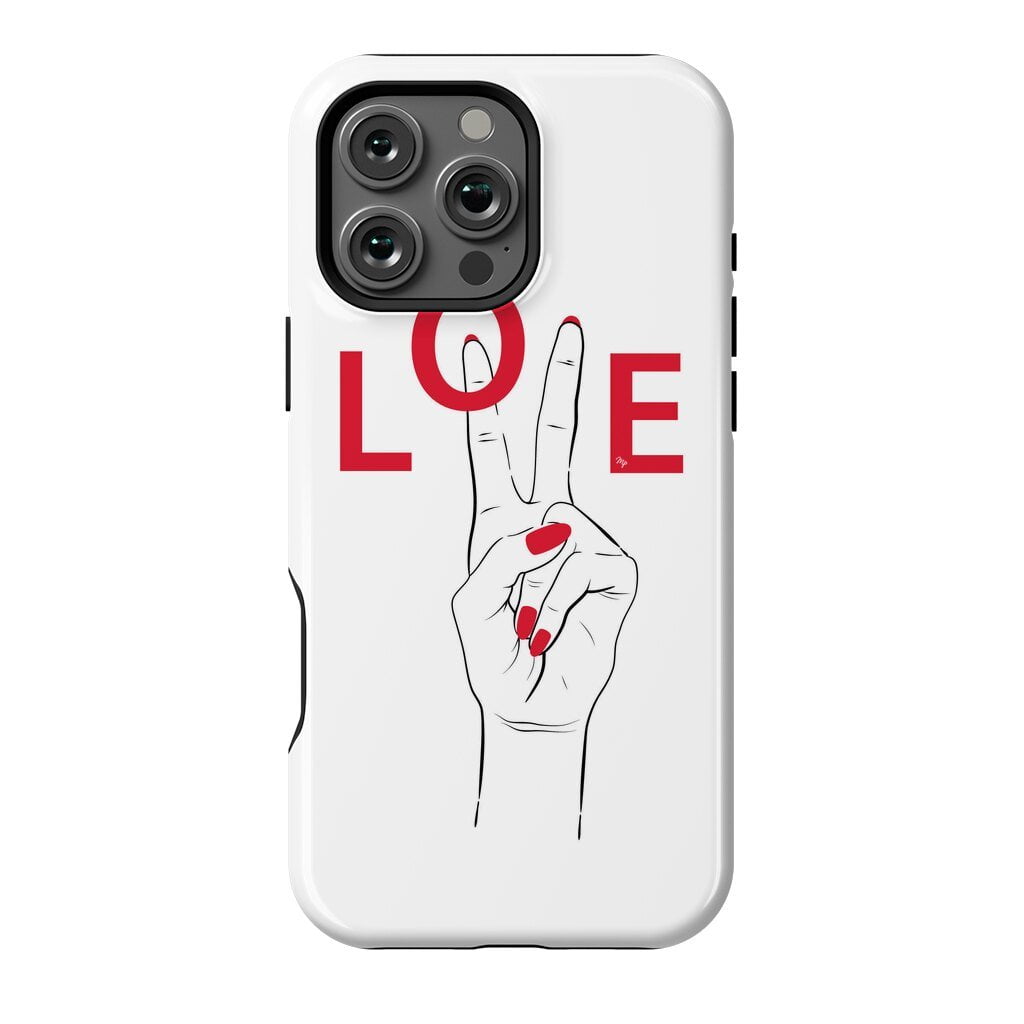 Minimalist Love Hand Symbol Phone Case for iPhone 11 12 13 14 15 16 Pro ...