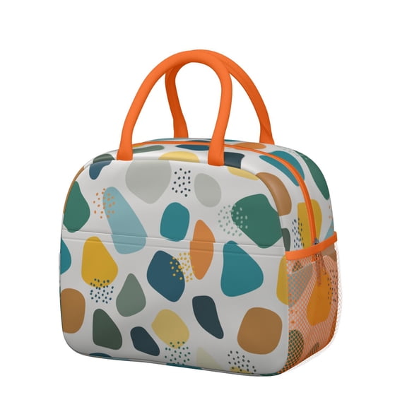 Minimalist Lunch Box for Adults - Reusable & Insulated Thermal Lunch Bag, Leakproof & Splash-Proof, Sturdy Handles for Daily Use - Modern Graffiti Art Design