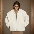 thumbnail image 1 of Minimalist Luxe Fleece Jacket (S, White), 1 of 7