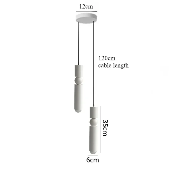 Minimalist Luxury Pendant Lights Kitchen Dining Table Decor Lighting Fixtures Nordic Chandelier LED Bedside Bedroom Pendant Lamp (2 heads White,Cool white)