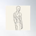 thumbnail image 1 of Minimalist Male Figure Line Art,Elegant Black & White Drawing Poster Wall Art, Modern Wall Decor For Living Room Bedroom, 24x36 UNFRAMED, 1 of 3