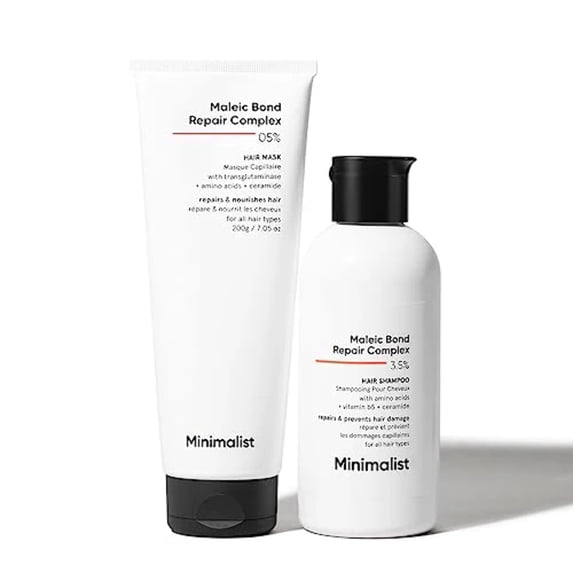 Minimalist Maleic Bond Repair Complex Shampoo Conditioner Combo (Hair Shampoo Mask) | Hair Care Kit | For Women Men