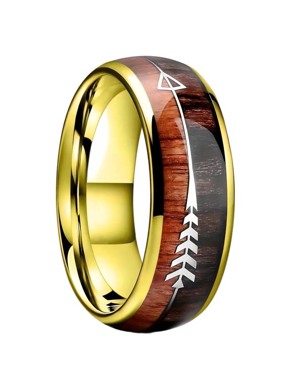 Minimalist Men's Tungsten Steel Arrow Pattern Ring Jewelry