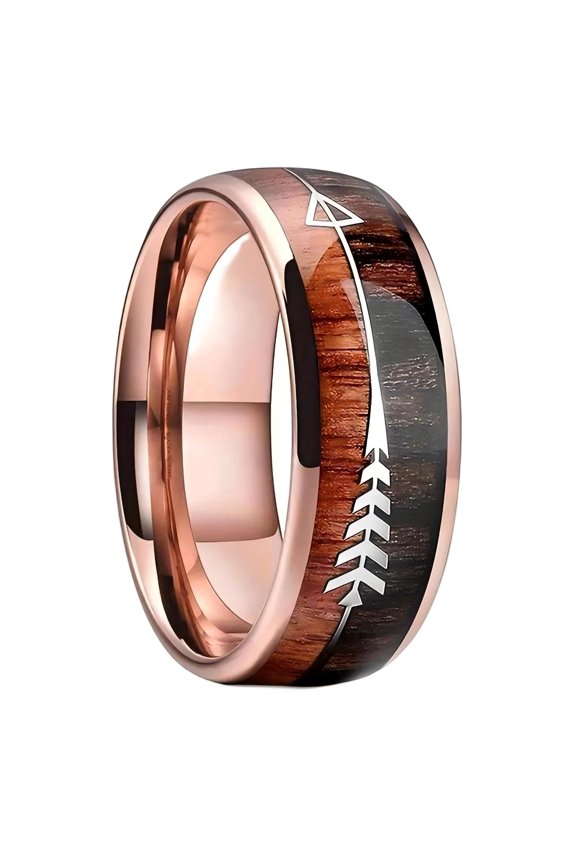 Minimalist Men's Tungsten Steel Arrow Pattern Ring Jewelry