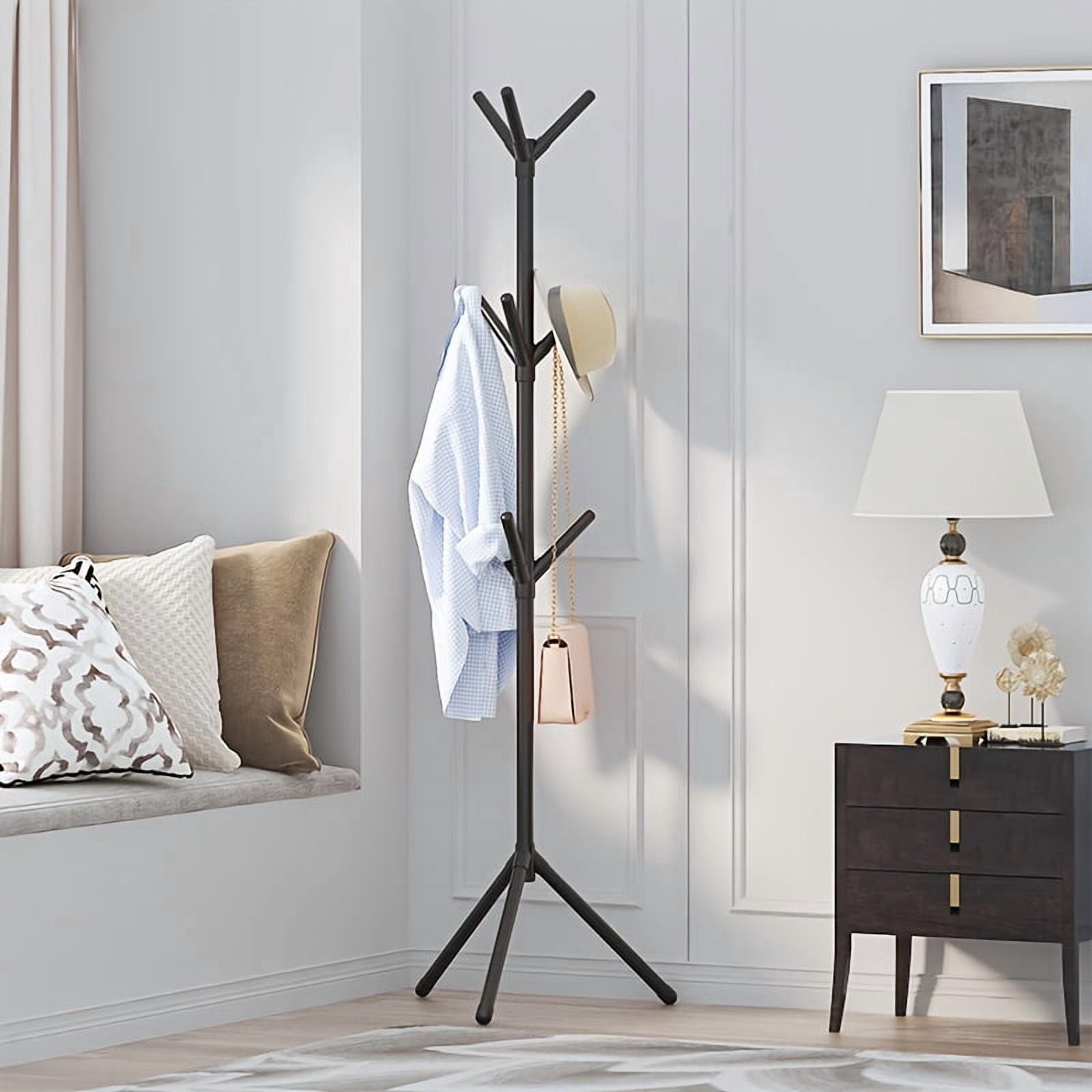 Minimalist Metal 9-Hook Coat Rack, No Installation Required, Floor ...