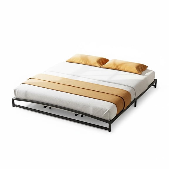 Minimalist Metal Bed Frame, Low Profile Platform Bed with Arched Design, Heavy Duty Support up to 1000 lbs