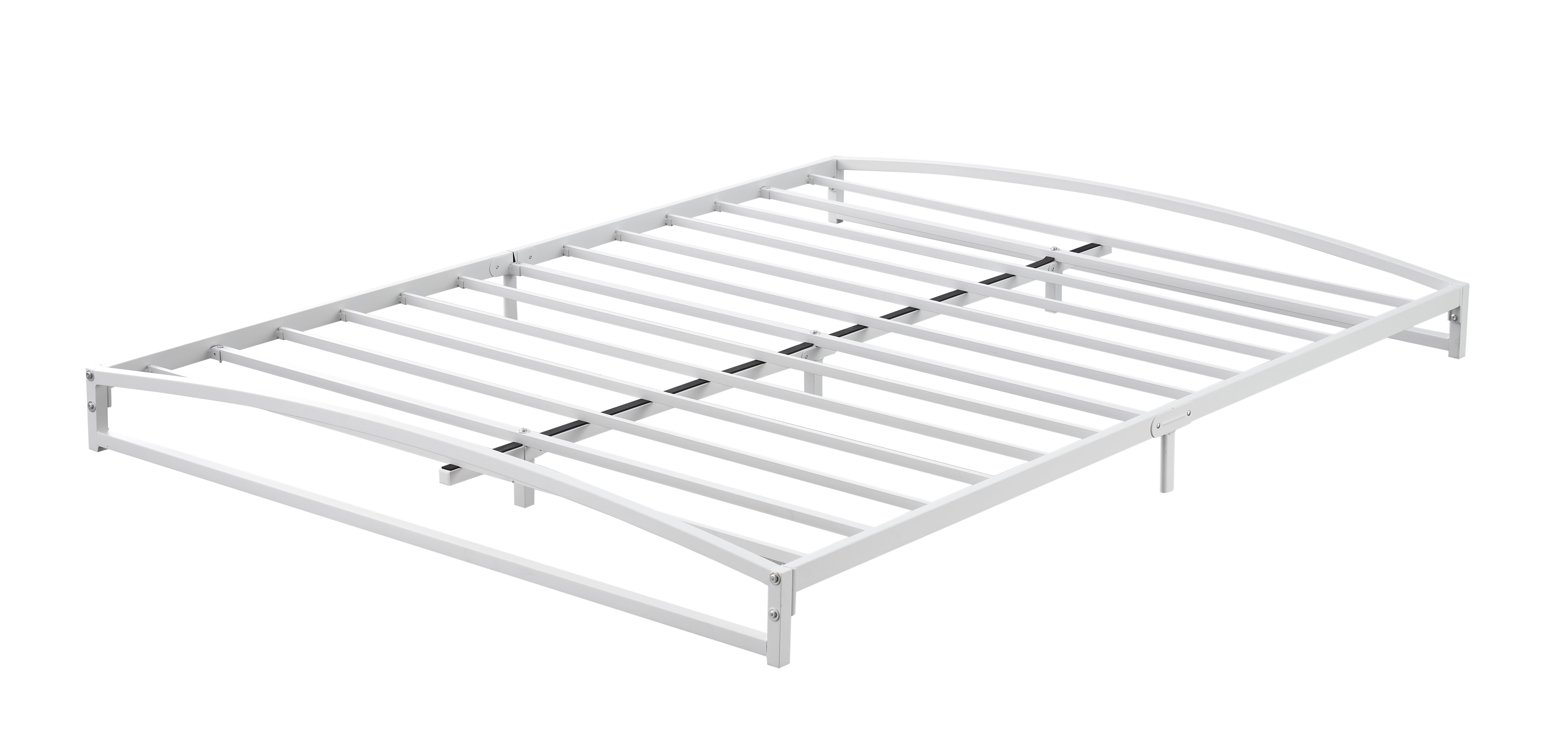 View of Minimalist Metal Bed Frame, Low Profile Platform Bed with Arched Design ...