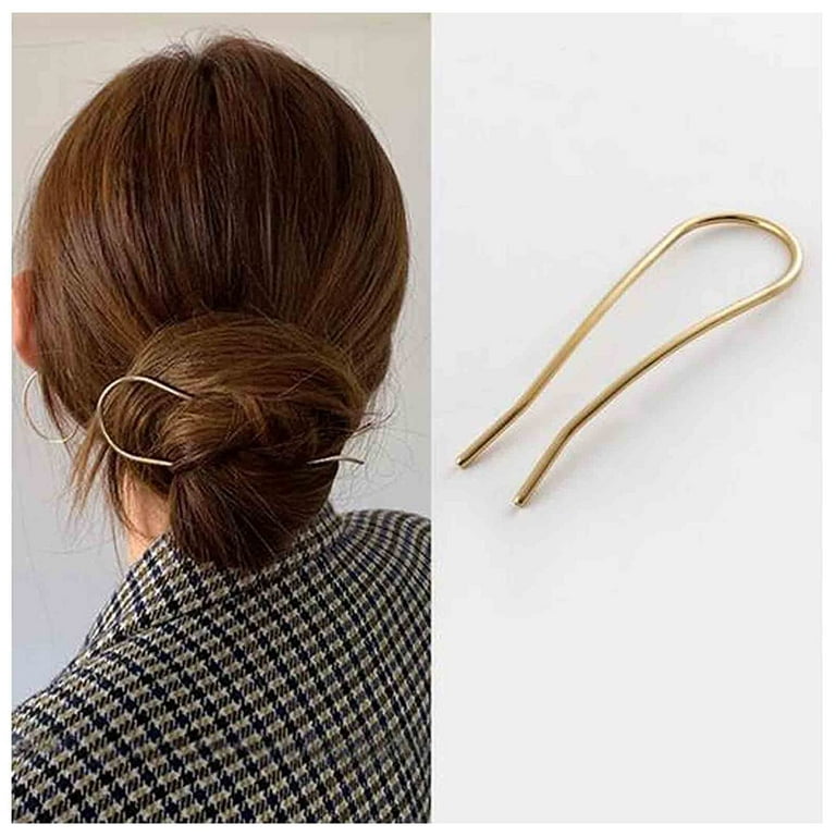 Metal Hair Pin Clips U Shaped Fork Stick French Hairstyle for Thick Long  Hair