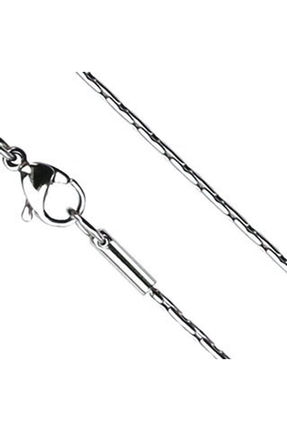 Minimalist Micro Chain Necklace Womens Silver Stainless Steel 16-20 inch 1mm