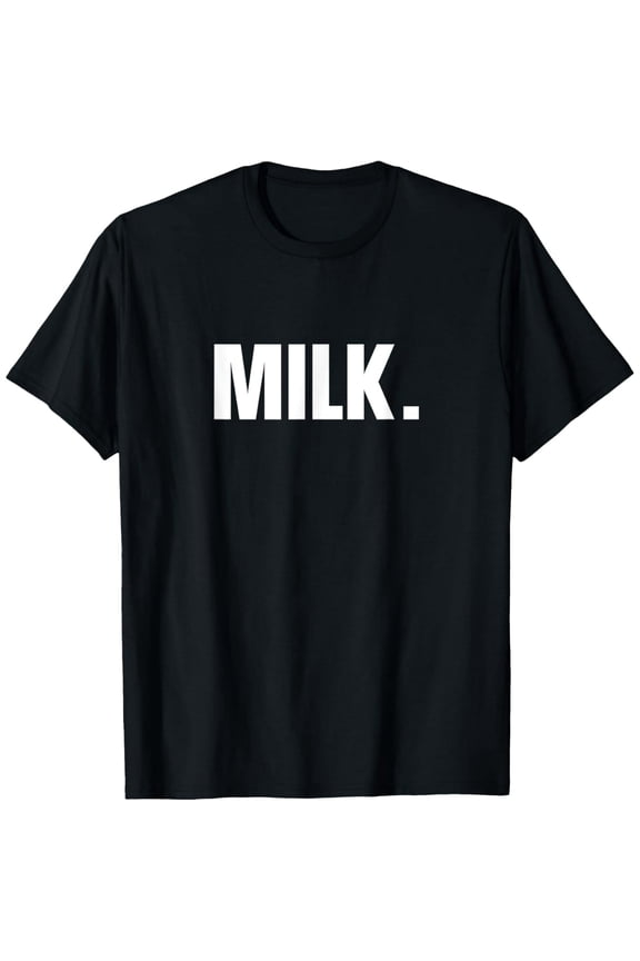 Minimalist Milk Word Graphic T-Shirt for Men Women Casual Cotton Tee