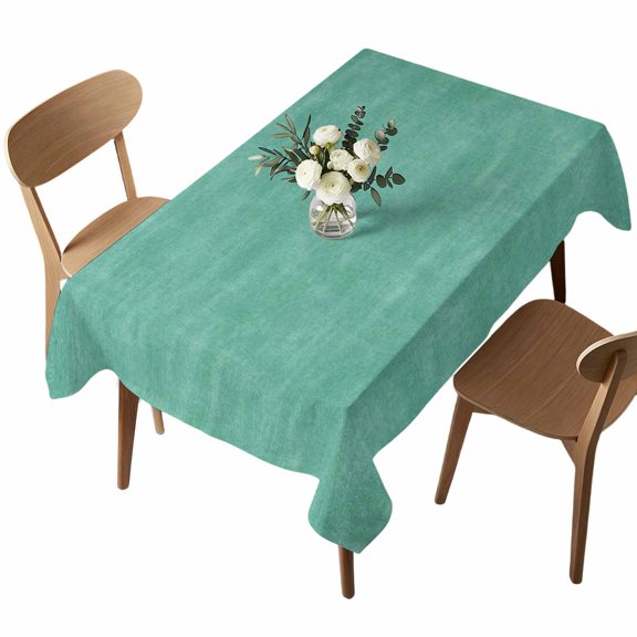 Minimalist Mint Green Table Cloth 52x70 Inch Rectangle, Vintage Art Distressed Pattern Farmhouse Waterproof Tablecloth Washable Table Cover for Party Picnic Dinner Decor