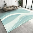 thumbnail image 1 of Minimalist Mint Green Wave Area Rugs, Boho Abstract White Stripe Indoor Rugs, Soft Machine Washable Durable Rug For Kids Teen Girls Boys Living Room Bedroom Office, 1 of 7