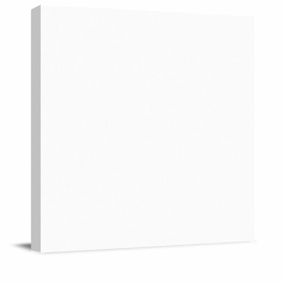 Pure White Canvas Artwork Painting Art, Minimalist Solid Color Square Framed Wall Decorations Prints Picture for Bedroom Kitchen Living Room, 8x8 in