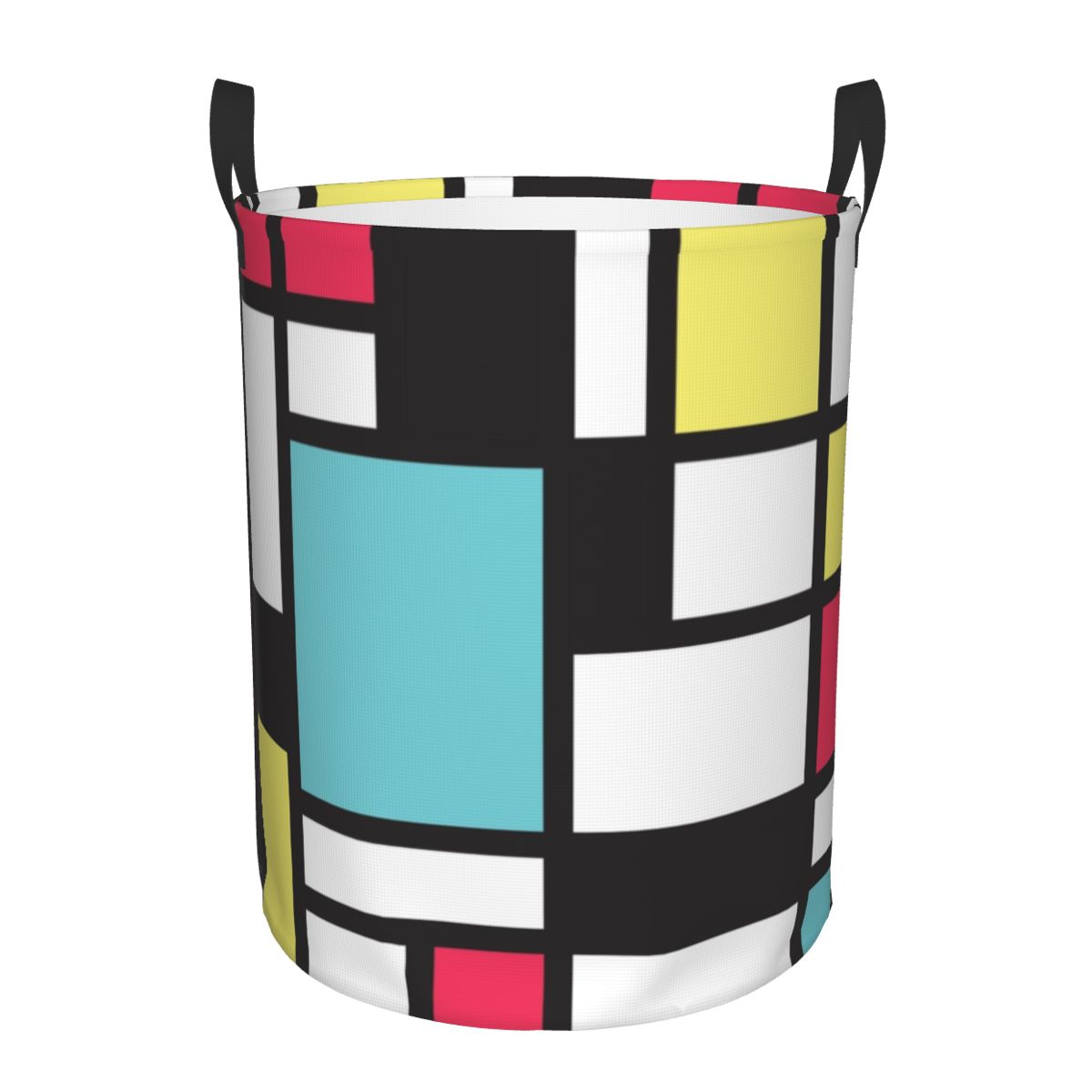 View of Minimalist Modern Art Laundry Basket Foldable Piet Mondrian Minimalist ...