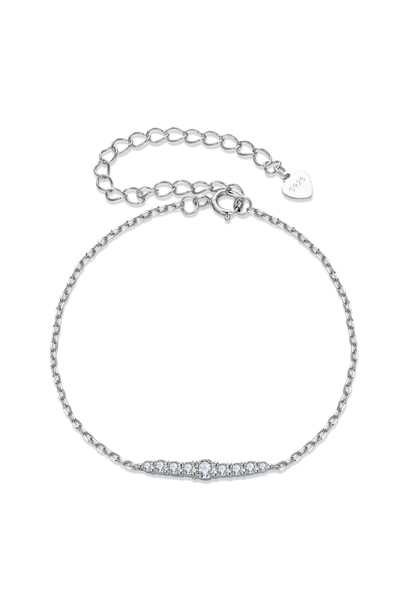 Minimalist Moissanite BraceletMoissanite Bracelet 925 Sterling Silver | Lab Created | Jewelry Gift