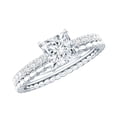 thumbnail image 1 of Rosec Jewels Certified Moissanite Princess Cut Engagement Ring - 5 mm - D-VS1 Grade Certified, 925 Sterling Silver, US 4.00, 1 of 9