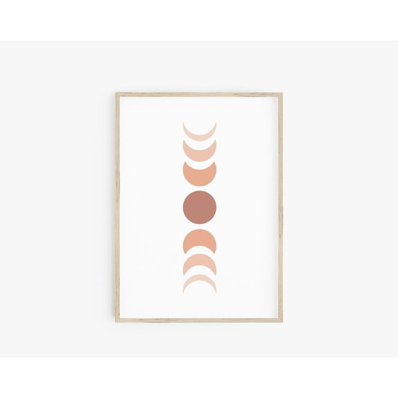 Minimalist Moon Art Boho Nursery Decor Moon Phases Modern Bedroom Wall Decoration, Unframed Paper Poster 8x10in